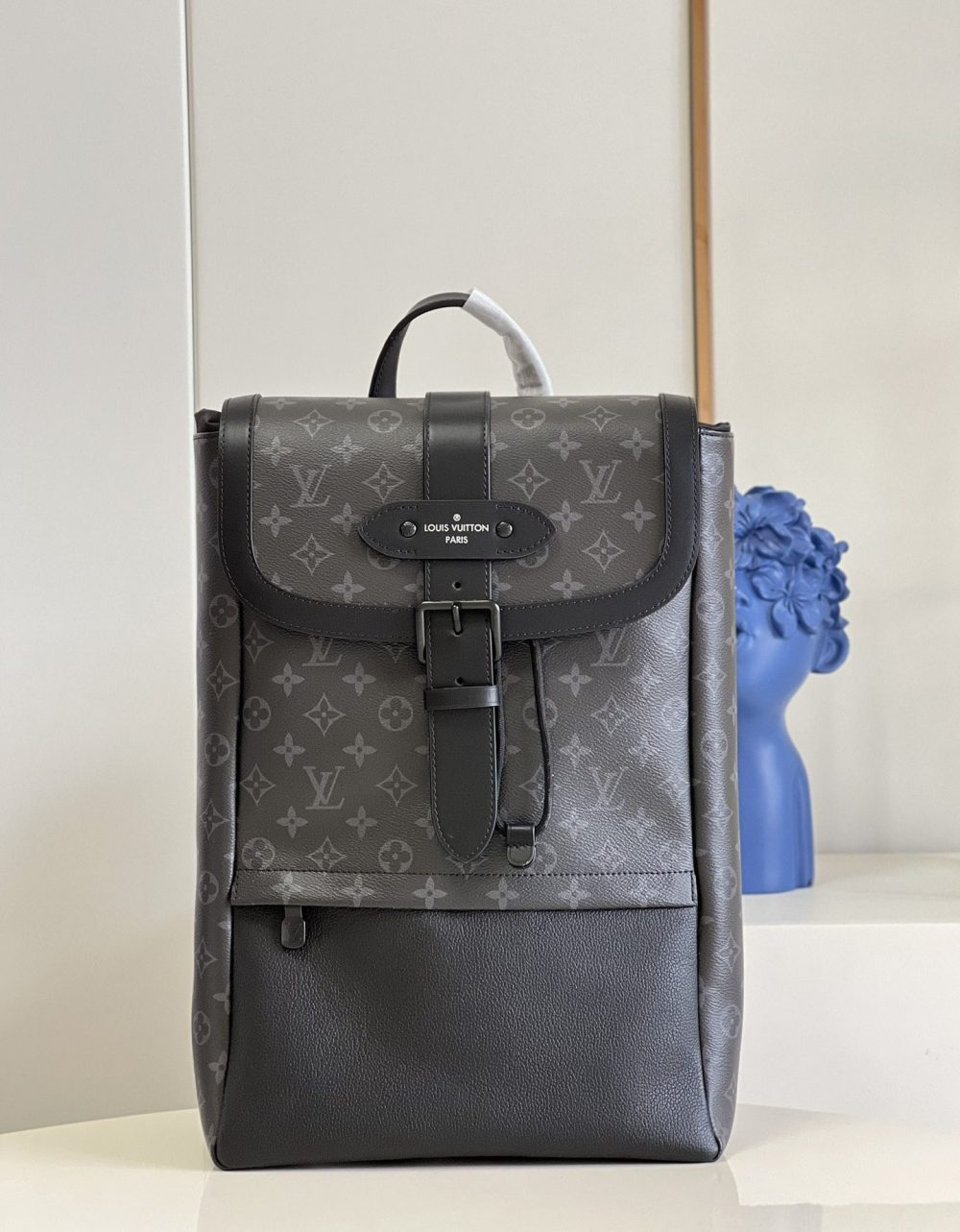 Louis Vuitton Saumur Backpack Monogram Eclipse Canvas For Men, Men's Bags 42cm LV M45913 - Crozus