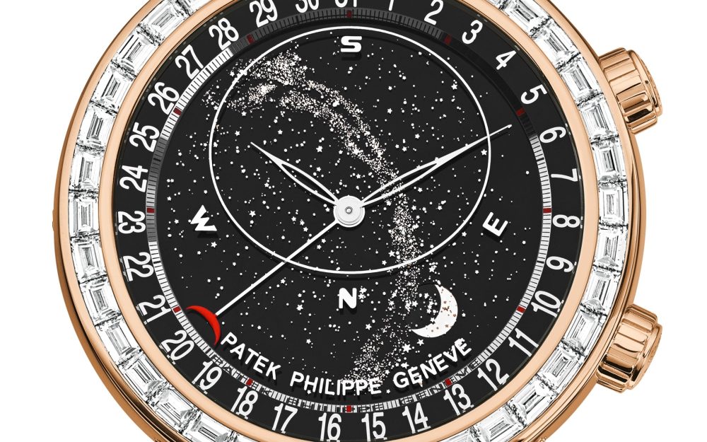 Patek Philippe Grand Complication, 18k Rose Gold set with baguette diamonds, 44mm, Astronomical, Ref# 6104R-001