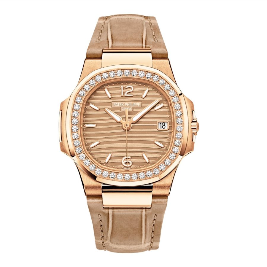 Patek Philippe Nautilus Quartz Diamond Ladies Watch, 18k Rose Gold, 32mm, Ref# 7010R-012