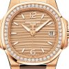 Patek Philippe Nautilus Quartz Diamond Ladies Watch, 18k Rose Gold, 32mm, Ref# 7010R-012