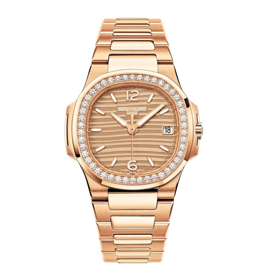 Patek Philippe Nautilus Quartz Diamond Ladies Watch, 18k Rose Gold, 32mm, Ref# 7010/1R-012