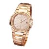 Patek Philippe Nautilus Quartz Diamond Ladies Watch, 18k Rose Gold, 32mm, Ref# 7010/1R-012