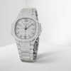 Patek Philippe Nautilus Haute Joaillerie Ladies Automatic Watch, 18K White Gold and Diamonds, 35,2mm, Ref# 7118/1450G-001