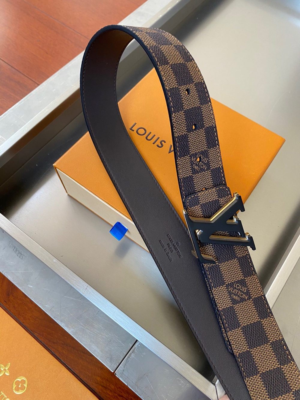 Louis Vuitton Initiales Reversible LV Belt Damier Ebene Canvas with Black Toned Hardware LV Women Belt - Crozus