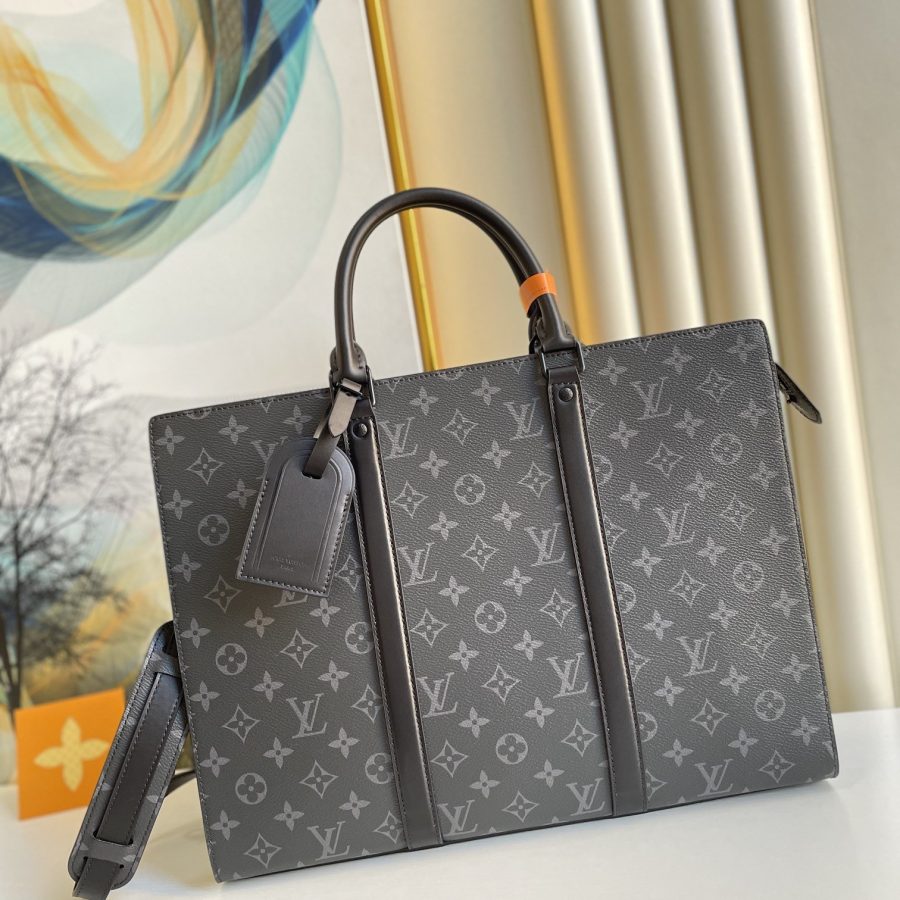 Louis Vuitton Sac Plat Horizontal Zippe Monogram Eclipse For Men, Men's Bags, Shoulder And Crossbody Bags 15.4in/39cm LV M45265 - Crozus