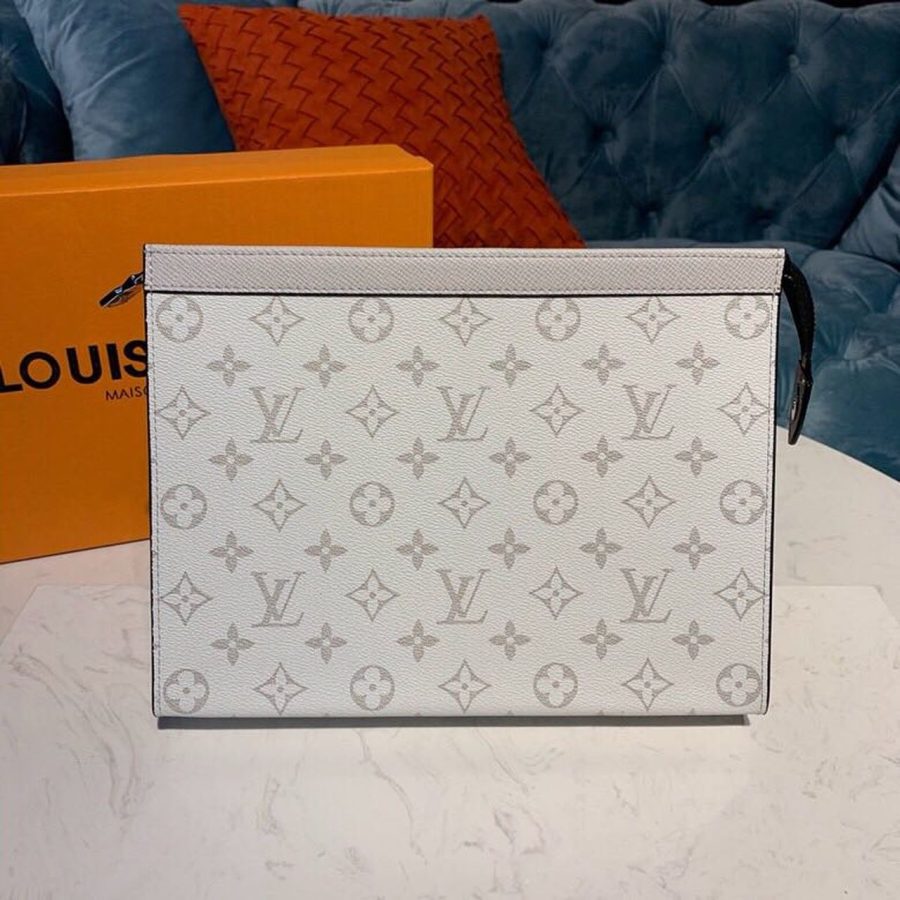 Louis Vuitton Pochette Voyage MM Monogram Eclipse Canvas Silver For Men, Men's Bags, Travel Bags 10.6in/27cm LV - Crozus