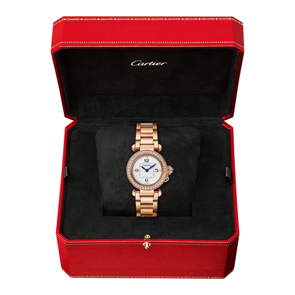 Pasha de Cartier 30mm 18ct Rose Gold Diamond Set Bracelet Watch