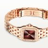 Panthère de Cartier Small 18ct Rose Gold Plum Dial Diamond Set Watch