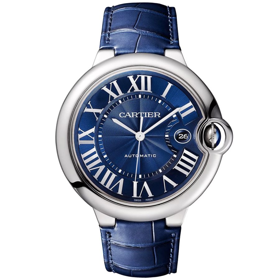 Ballon Bleu 42mm Blue Dial Men's Automatic Leather Strap Watch