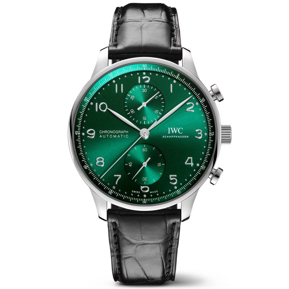 Portugieser 41mm Green Dial Men's Chronograph Strap Watch