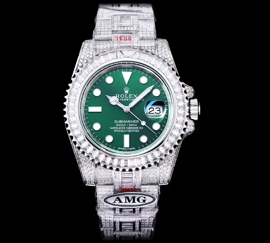 Rolex Submariner Iced Out Ref.116610LV 40mm Green Dial