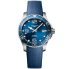 HydroConquest 39mm Blue Dial Automatic Rubber Strap Watch