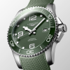 HydroConquest 41mm Green Dial & Ceramic Bezel Men's Rubber Strap Watch