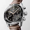 Spirit Flyback 42mm Black Sunray Dial Chronograph Leather Strap Watch