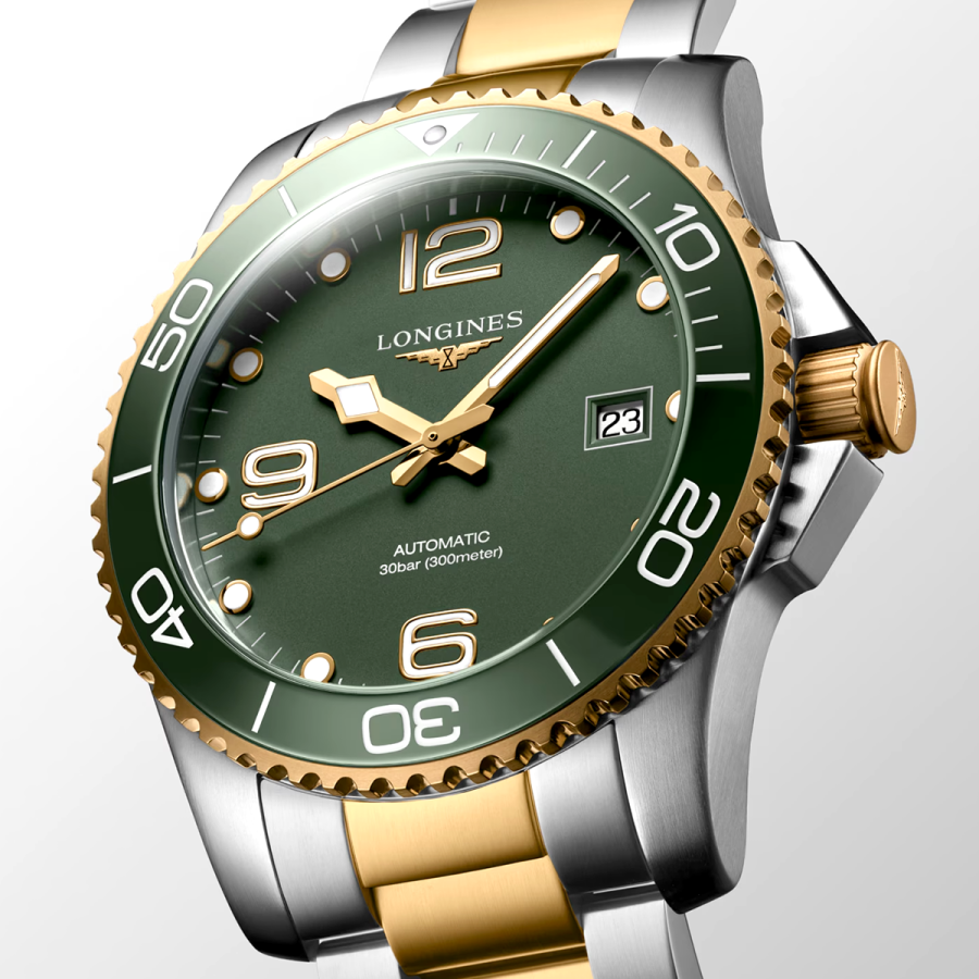 HydroConquest 41mm Two-Tone Green Dial Automatic Bracelet Watch