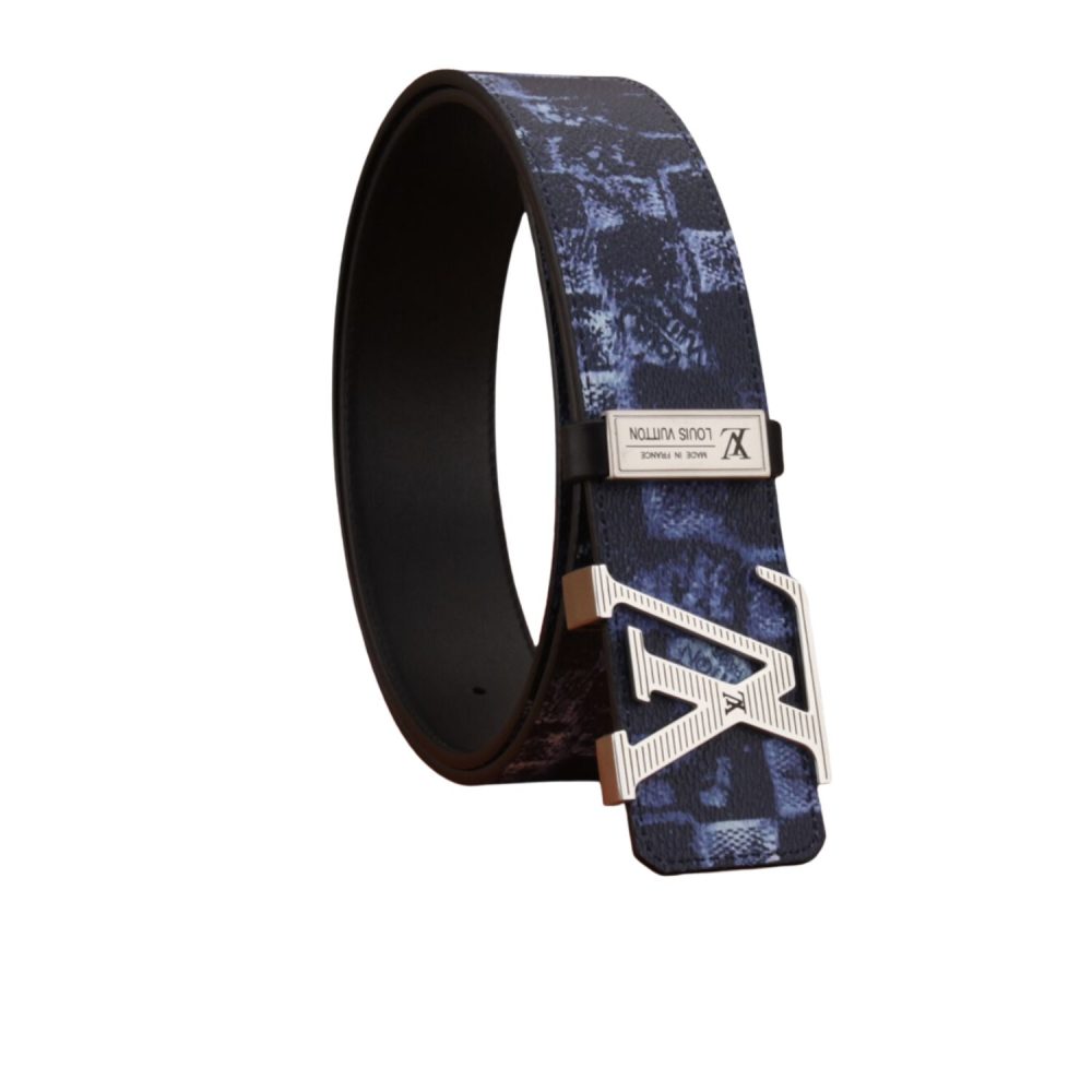 Louis Vuitton Damier Graphie Giant Canvas Belt Navy Blue For Women - Crozus