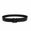 Louis Vuitton Black Buckle LV Iconic Monnogram Belt Black For Women - Crozus