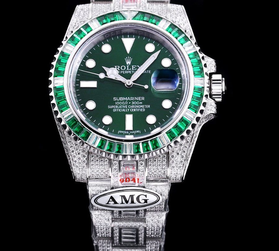 Rolex Submariner Iced Out Ref.116610LV-4 41mm Green Dial