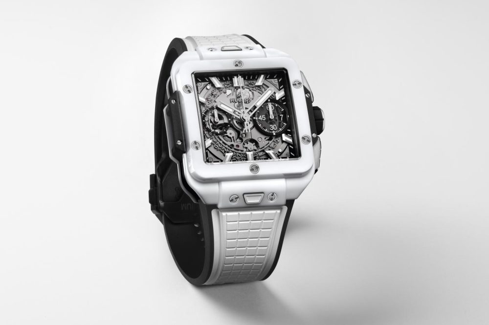 Hublot, Square Bang Unico White Ceramic, 42mm, Ref# 821.HX.0170.RX