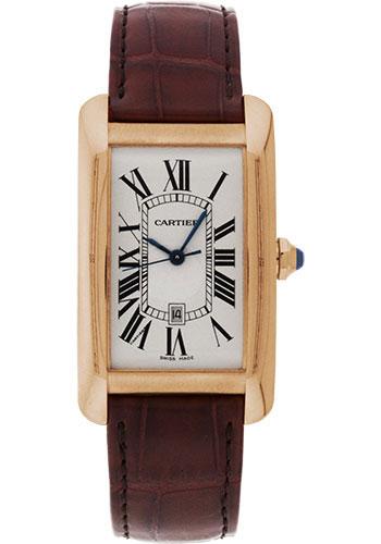 Cartier Tank Americaine Watch - Large Pink Gold Case - Alligator Strap - W2609156