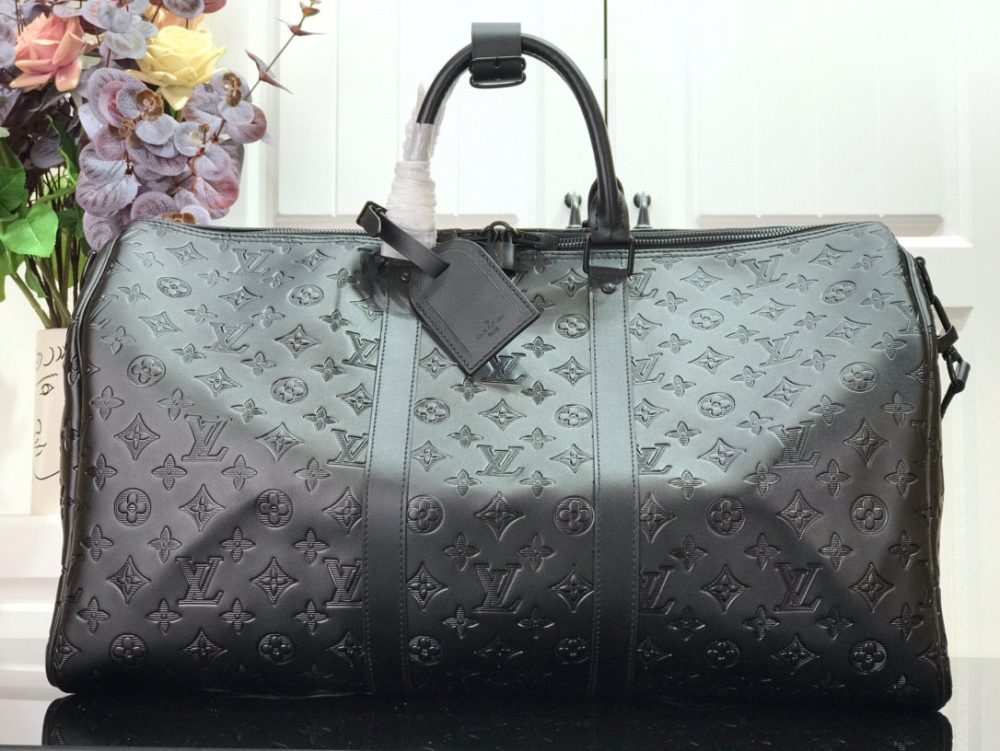 Louis Vuitton Keepall Bandoulière 50 Monogram Shadow For Men, Men's Travel Bags 19.7in/50cm LV M44810 - Crozus