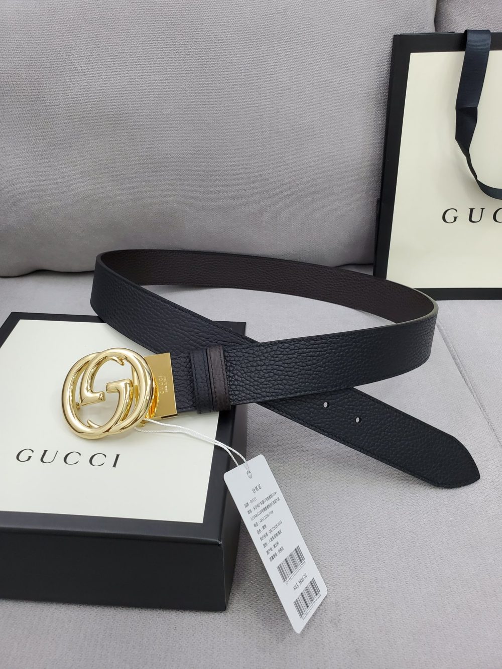 Gucci Belt With Interlocking G Buckle Black For Women, Women Belt - Crozus