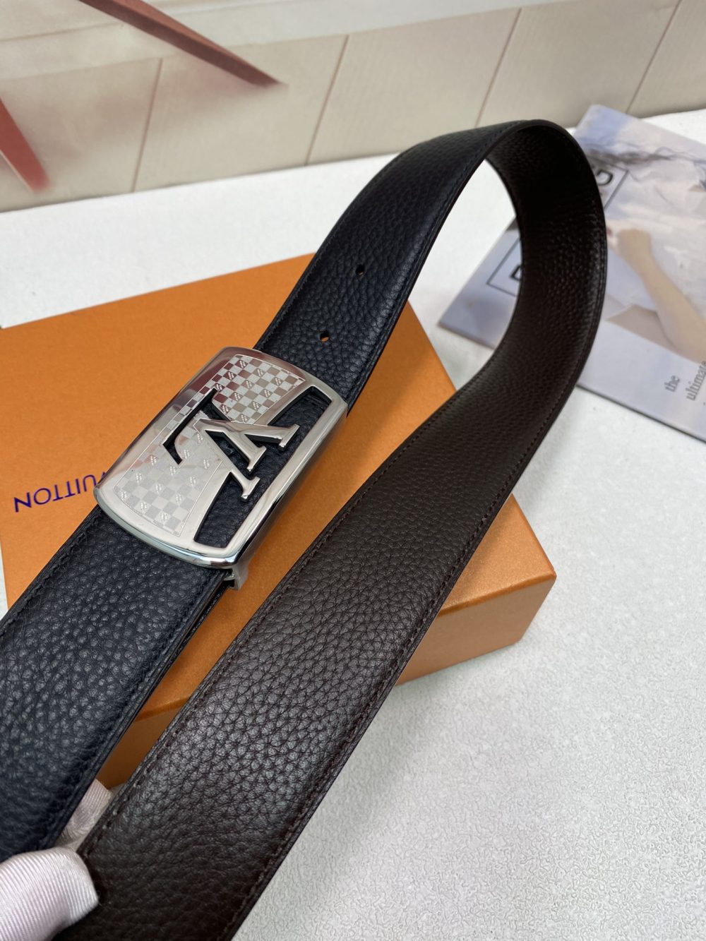 Louis Vuitton Initiales Reversible LV Belt with Silver Toned Hardware LV Women Belt - Crozus