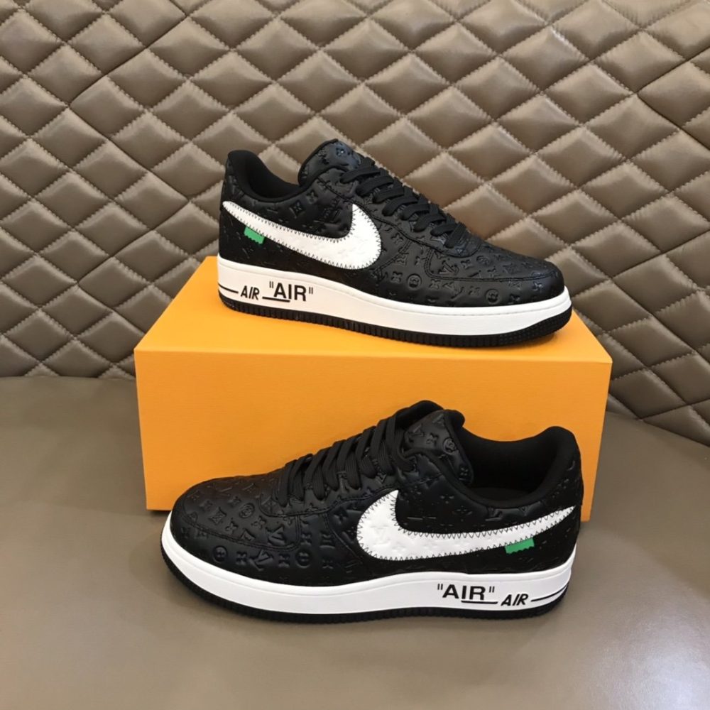 Louis Vuitton x Nike "Air Force 1" By Virgil Abloh in Black and White Sneaker For Men, Men's Shoes - Crozus